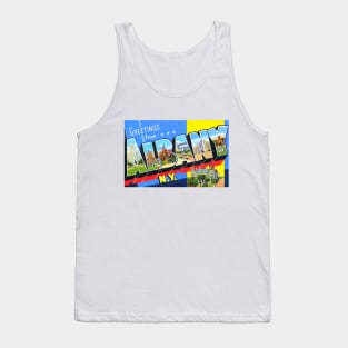 Greetings from Albany, New York - Vintage Large Letter Postcard Tank Top